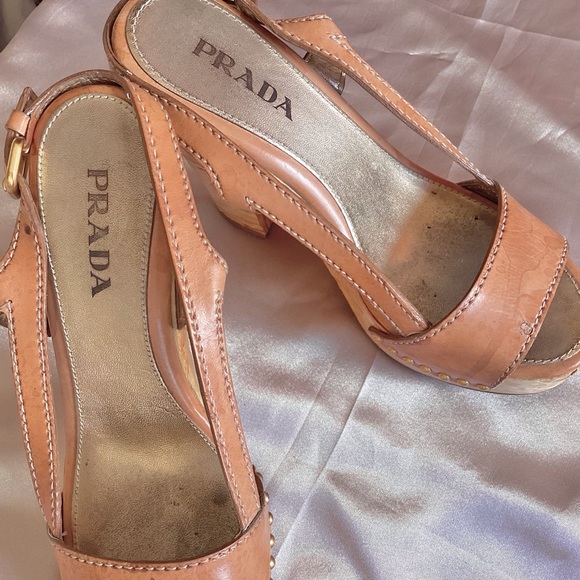Prada BOHO Chunky Heel Platform Sandals 6.5 - Picture 3 of 7